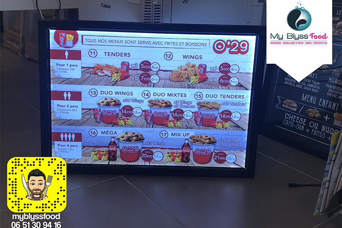 Huasheng Fast Food Menu éclairé la Carte Affichage LED de la